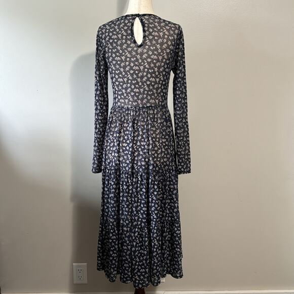 LOUNA Women's Floral Mesh Dress Size S In Black - Picture 6 of 15